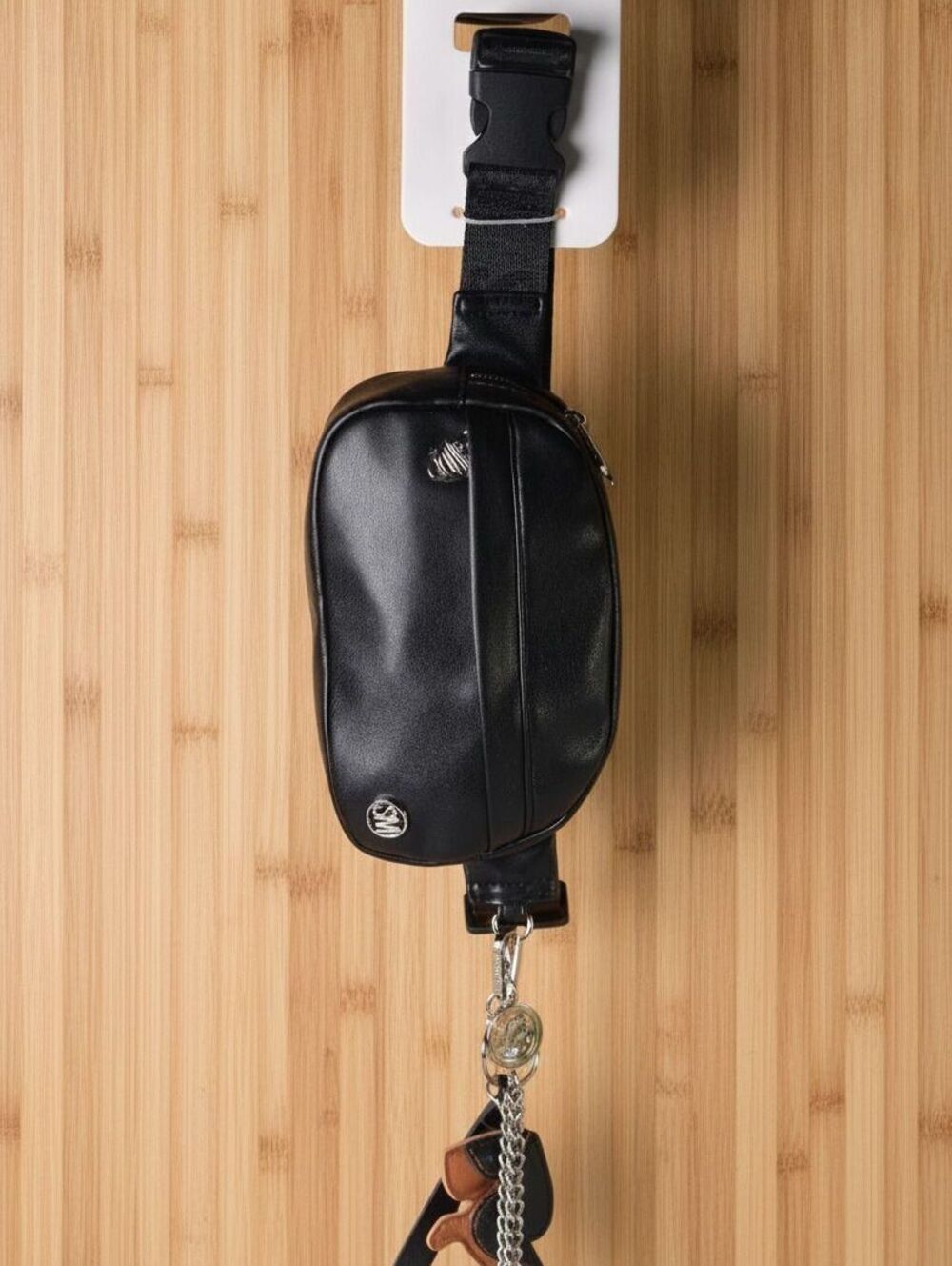 Steve Madden Faux-Leather Oval Belt Bag & Dachshund Keychain